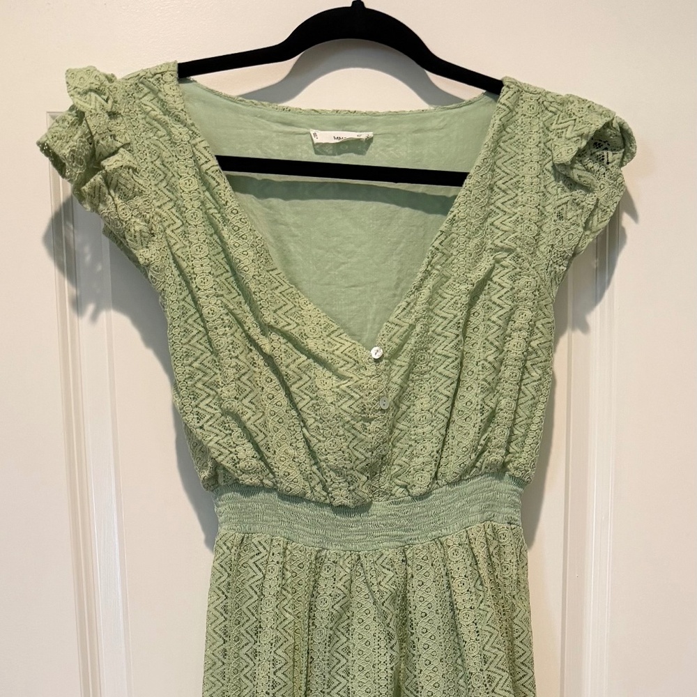 Mango flutter sleeve midi dress